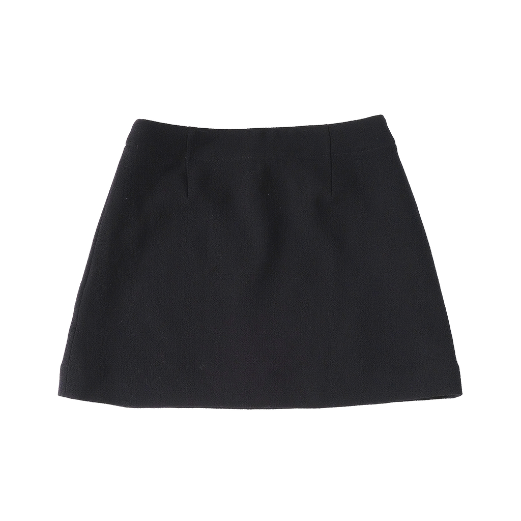 Black Crepe Celine Skirt