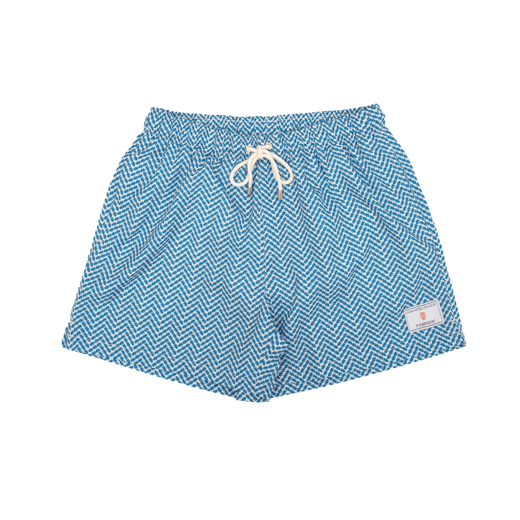 Blue GHT Herringbone Swim Shorts