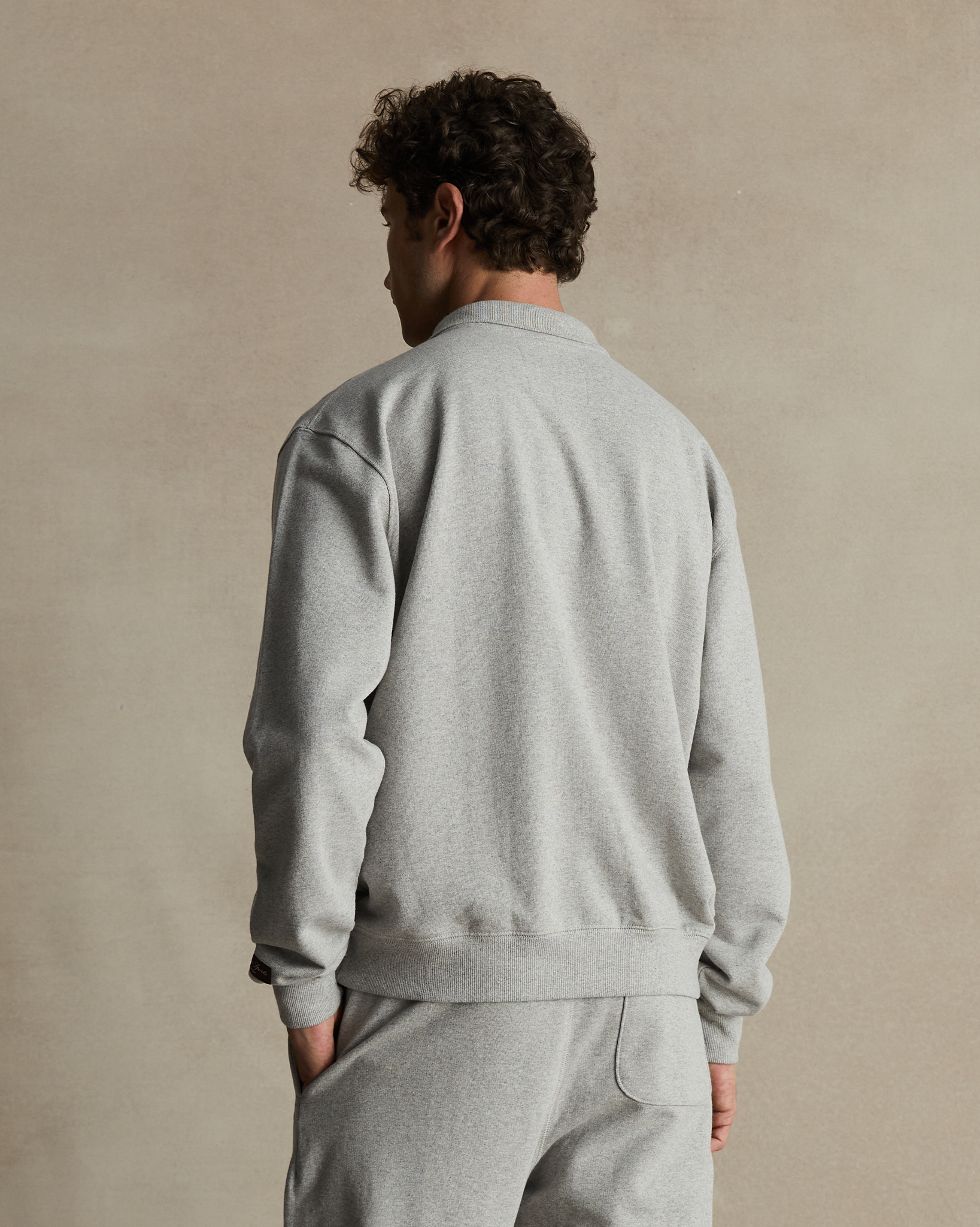 Grey Organic Cotton Polo Sweat