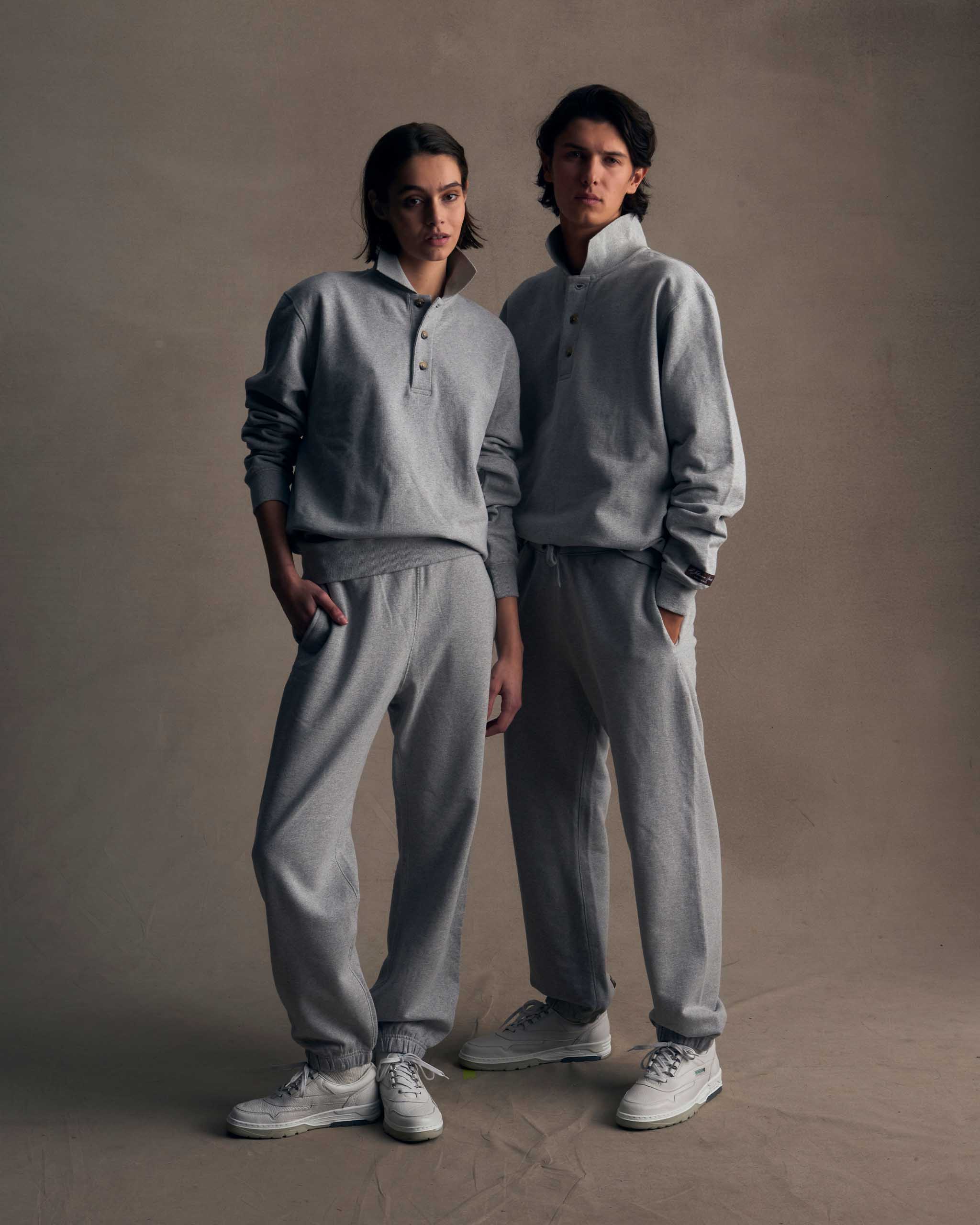 Grey Organic Cotton Polo Sweat
