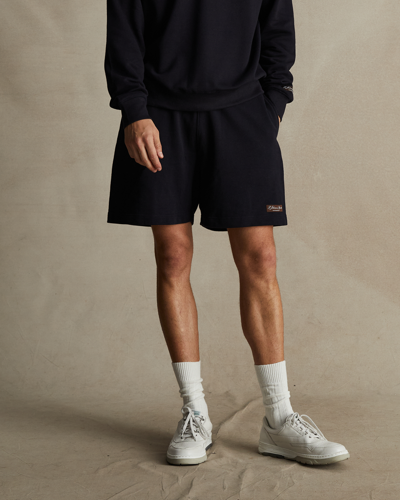Navy Organic Cotton Track Shorts