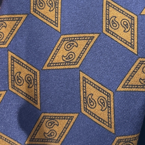 Navy Chevrio Print Tie