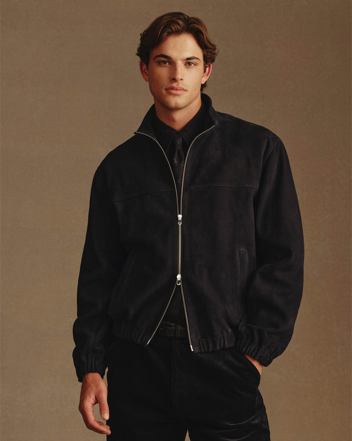 Senna Jacket - Navy Suede