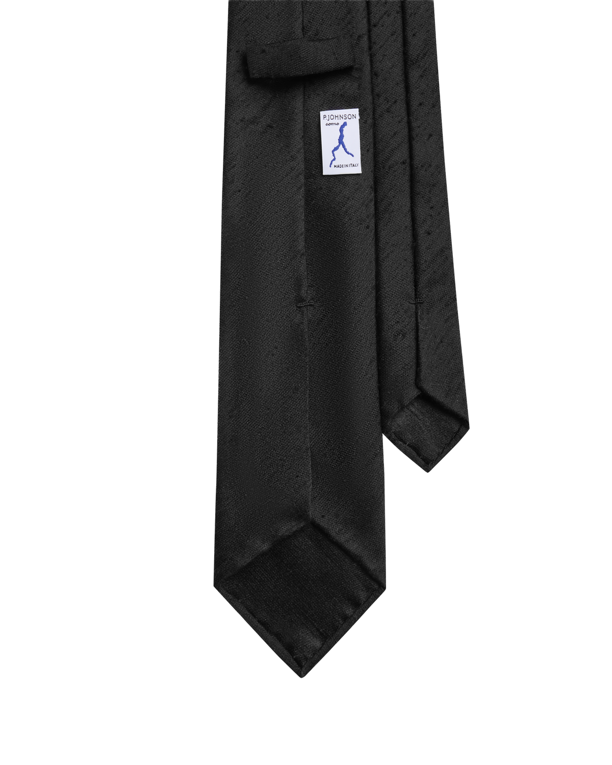 Shantung Hand Rolled Silk Tie - Black