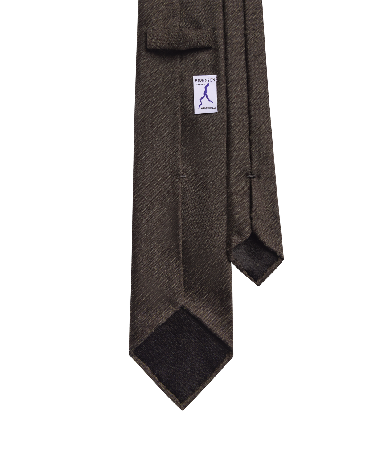 Shantung Hand Rolled Silk Tie - Brown