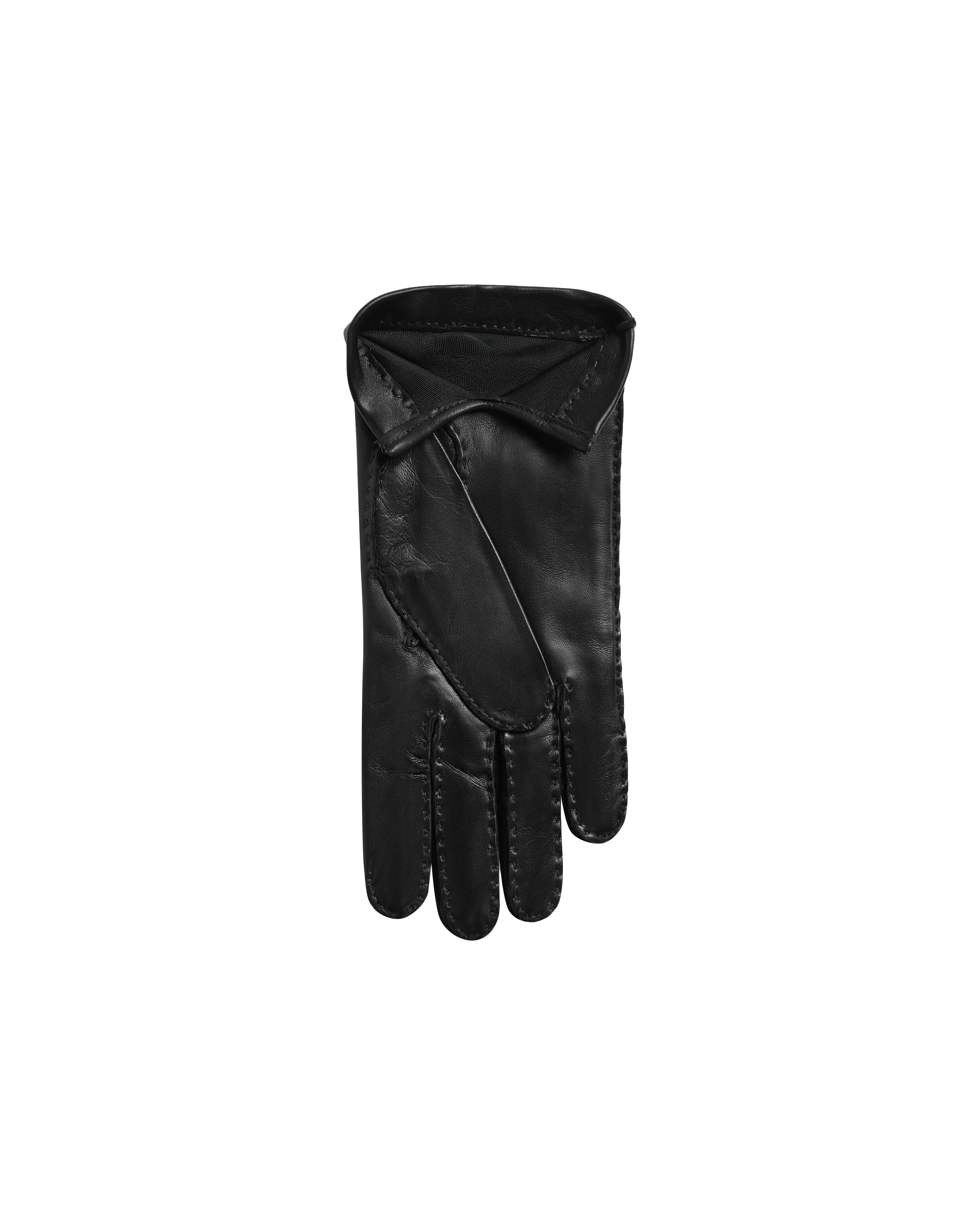 Silk Lined Costello Leather Gloves - Black