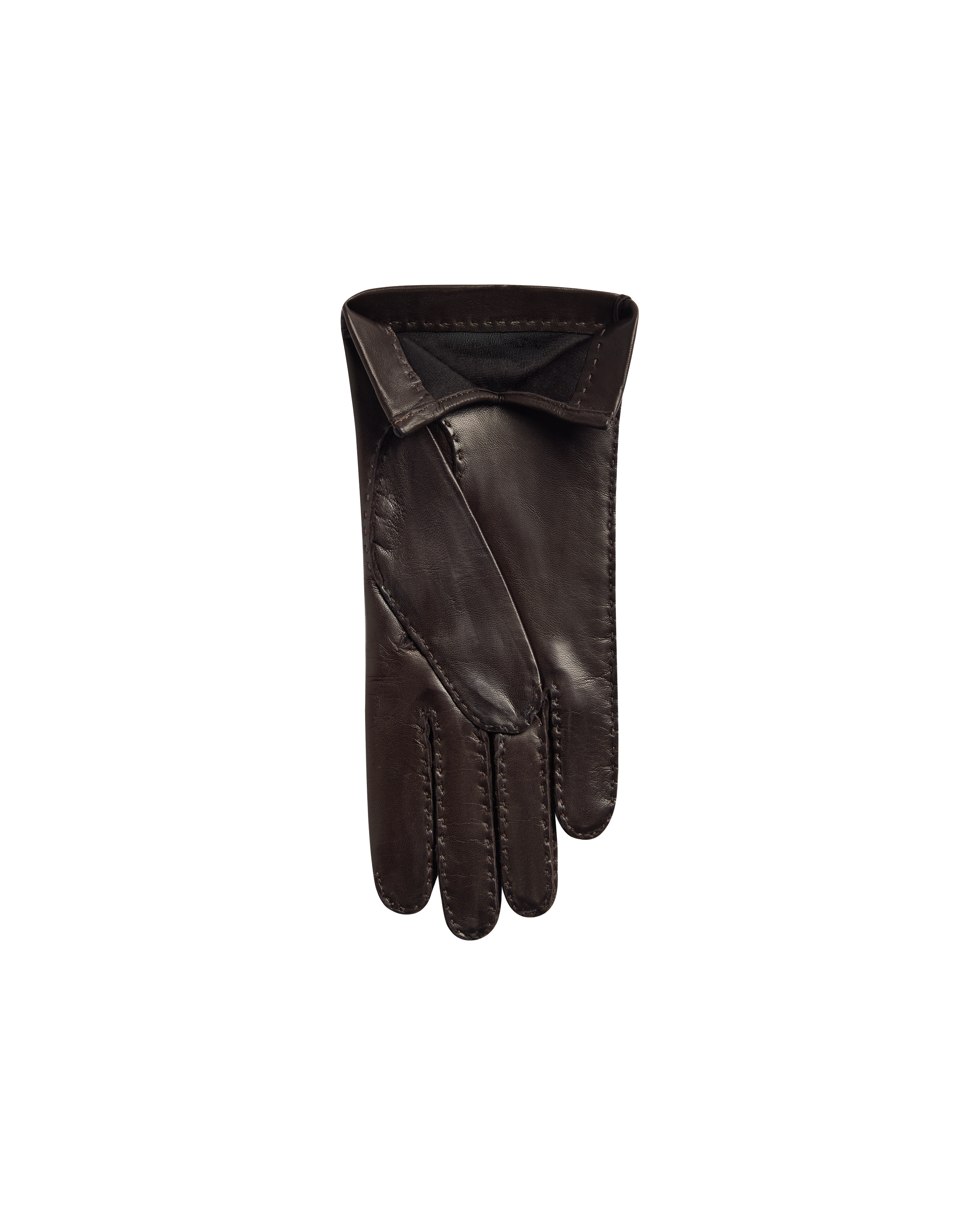 Silk Lined Costello Leather Gloves - Chocolate