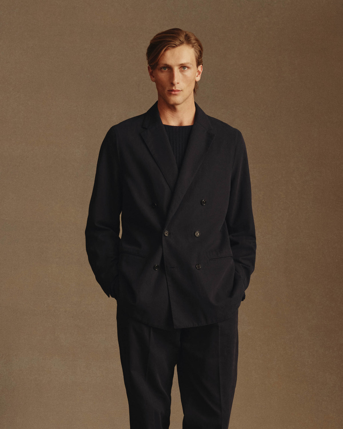 Double Breasted Slack Jacket - Navy Canvas