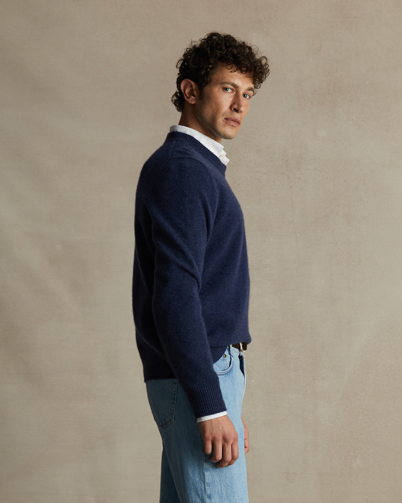 Cashmere Crew Neck - Slate Blue