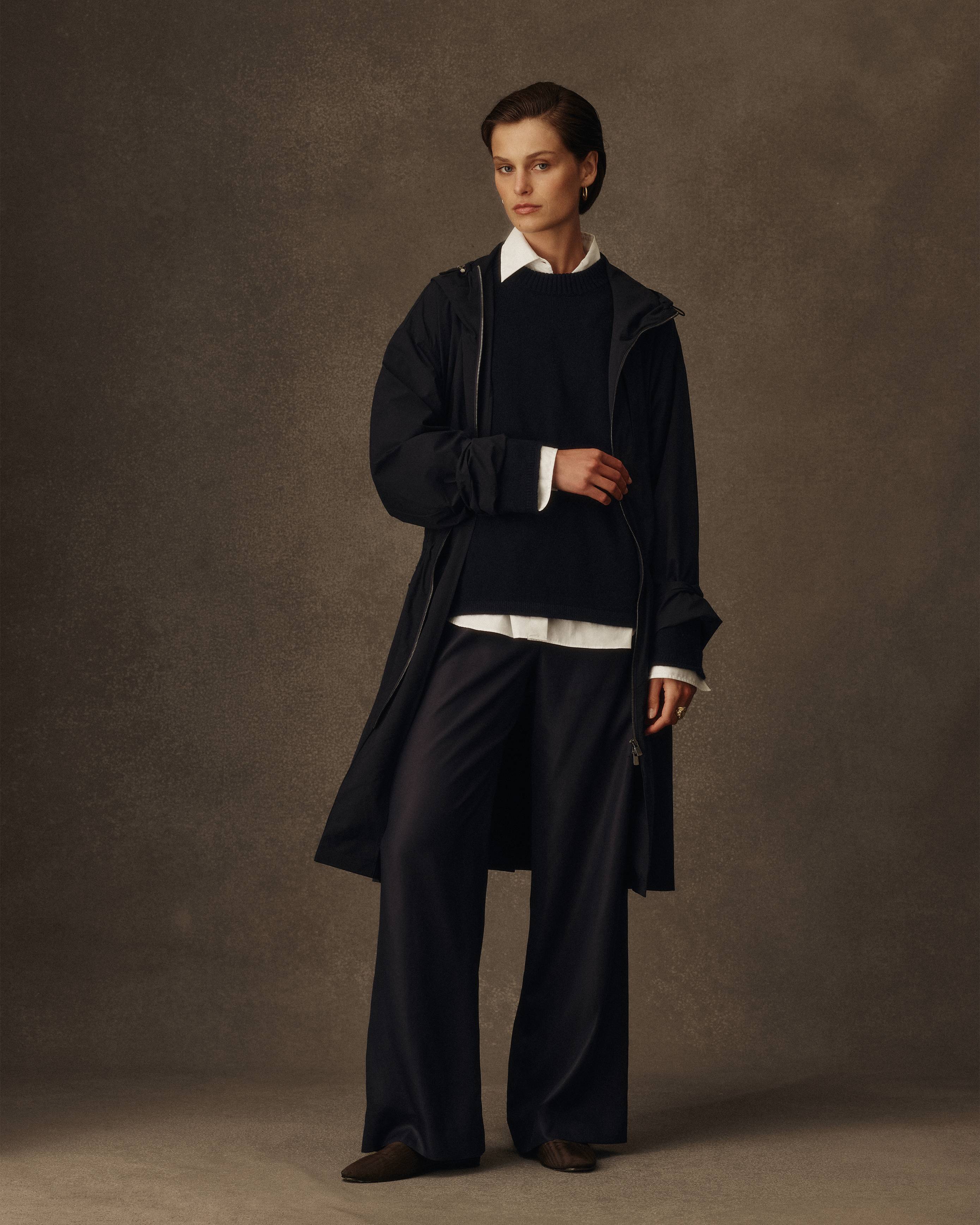 Sofia Trouser - Navy Dupioni