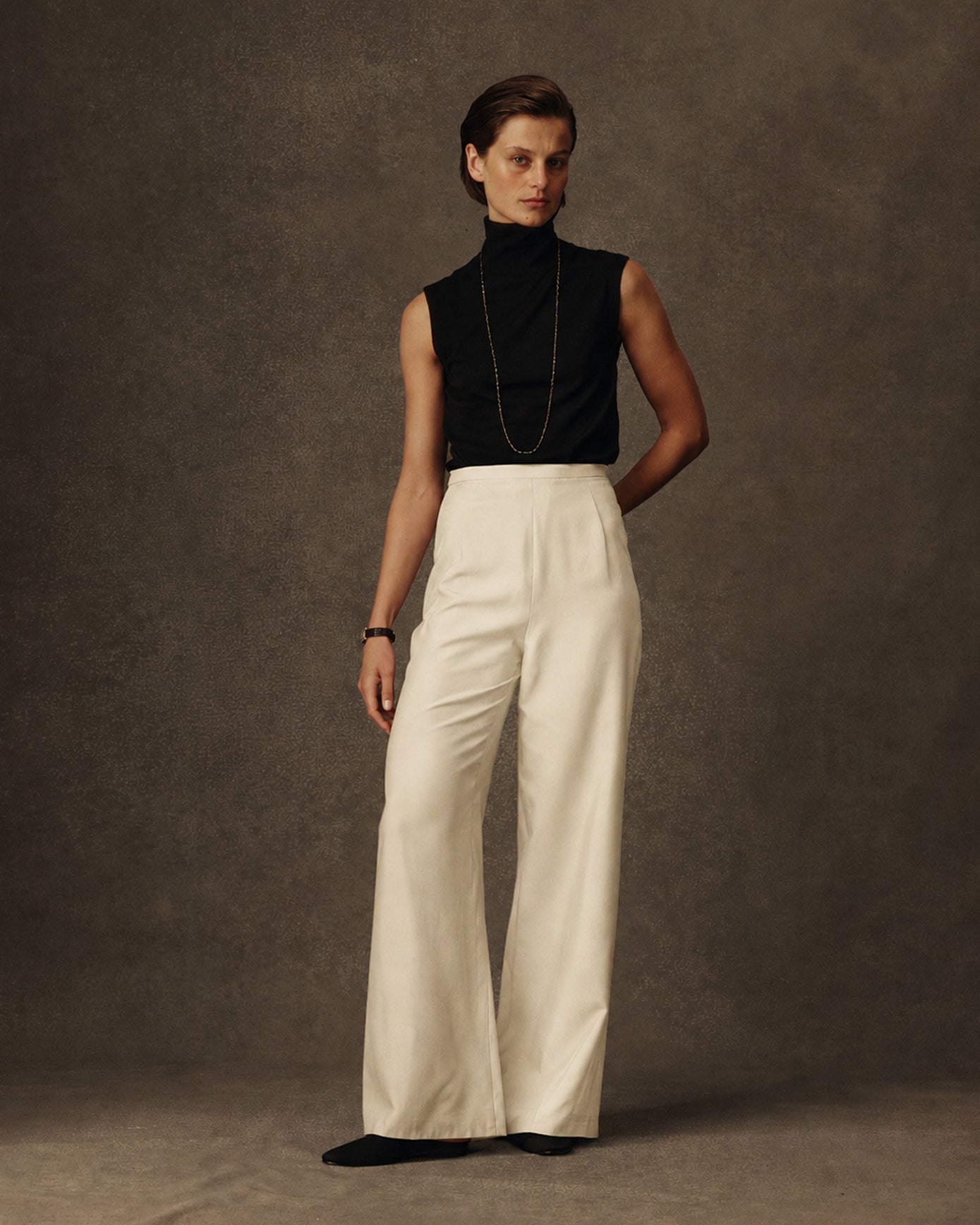 Sofia Trouser - Beige Dupioni