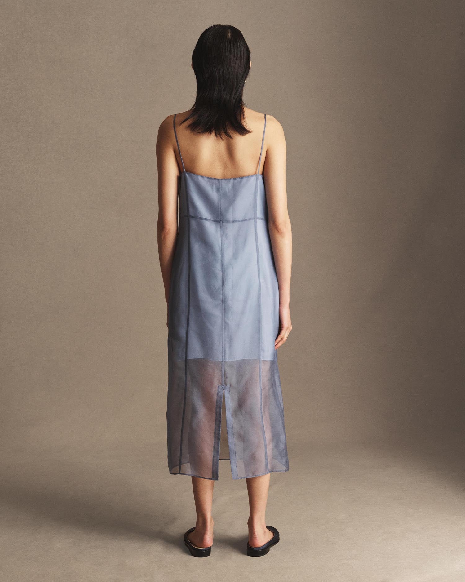 Organza Devon Dress - Steel Blue