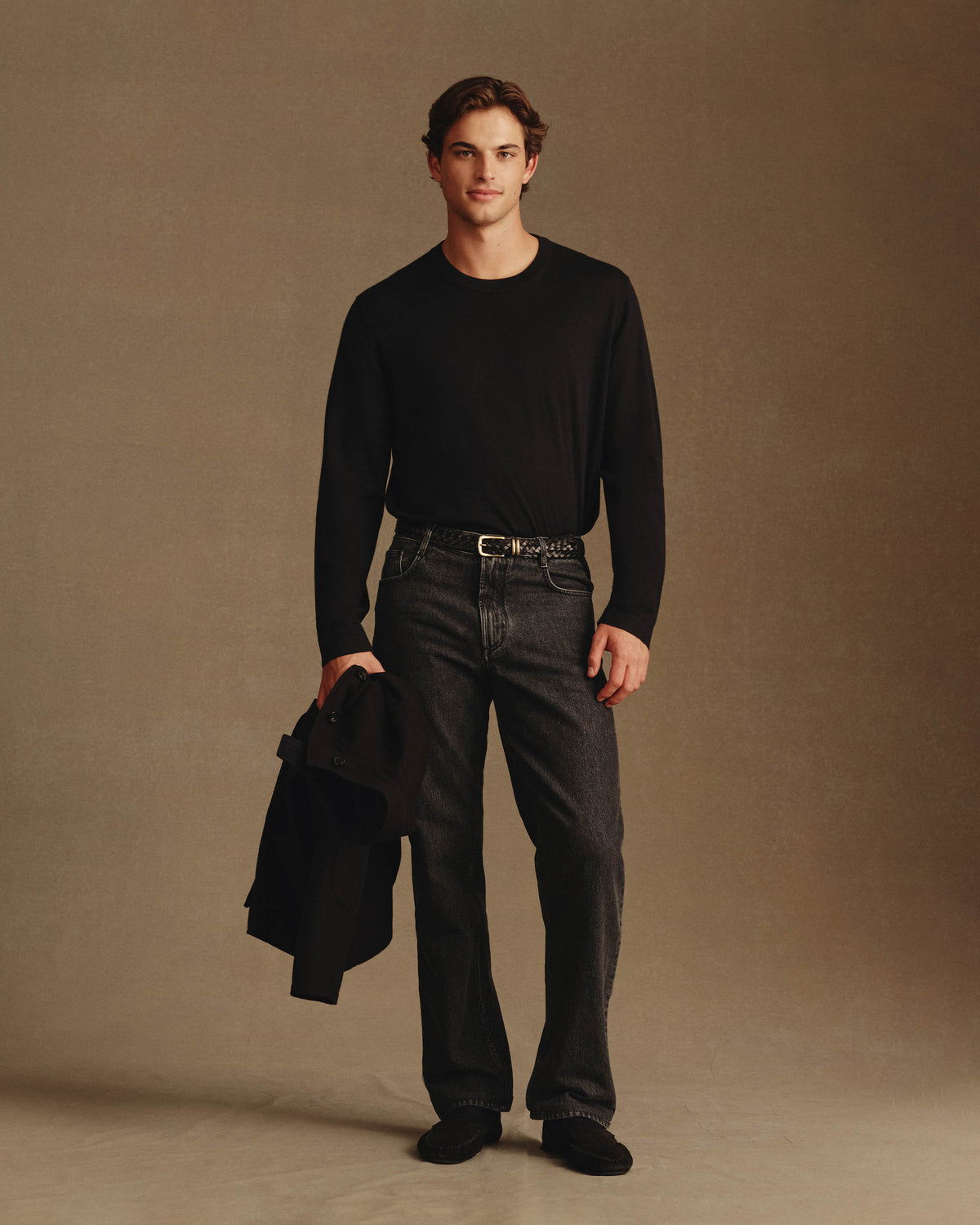 Cashmere Silk Superfine Crew Neck - Black