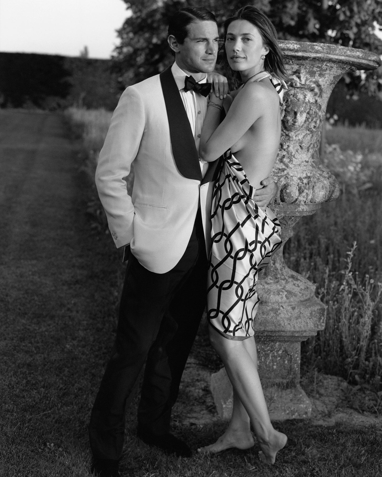 Taupe Chainmail Silk Sarong