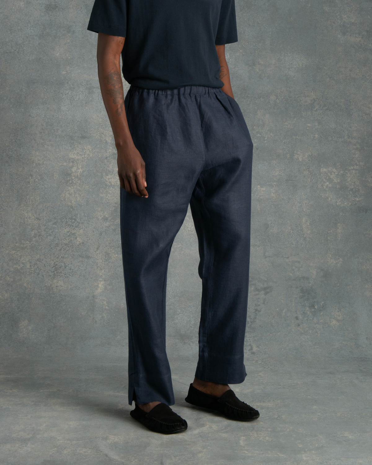 Linen hot sale navy pants