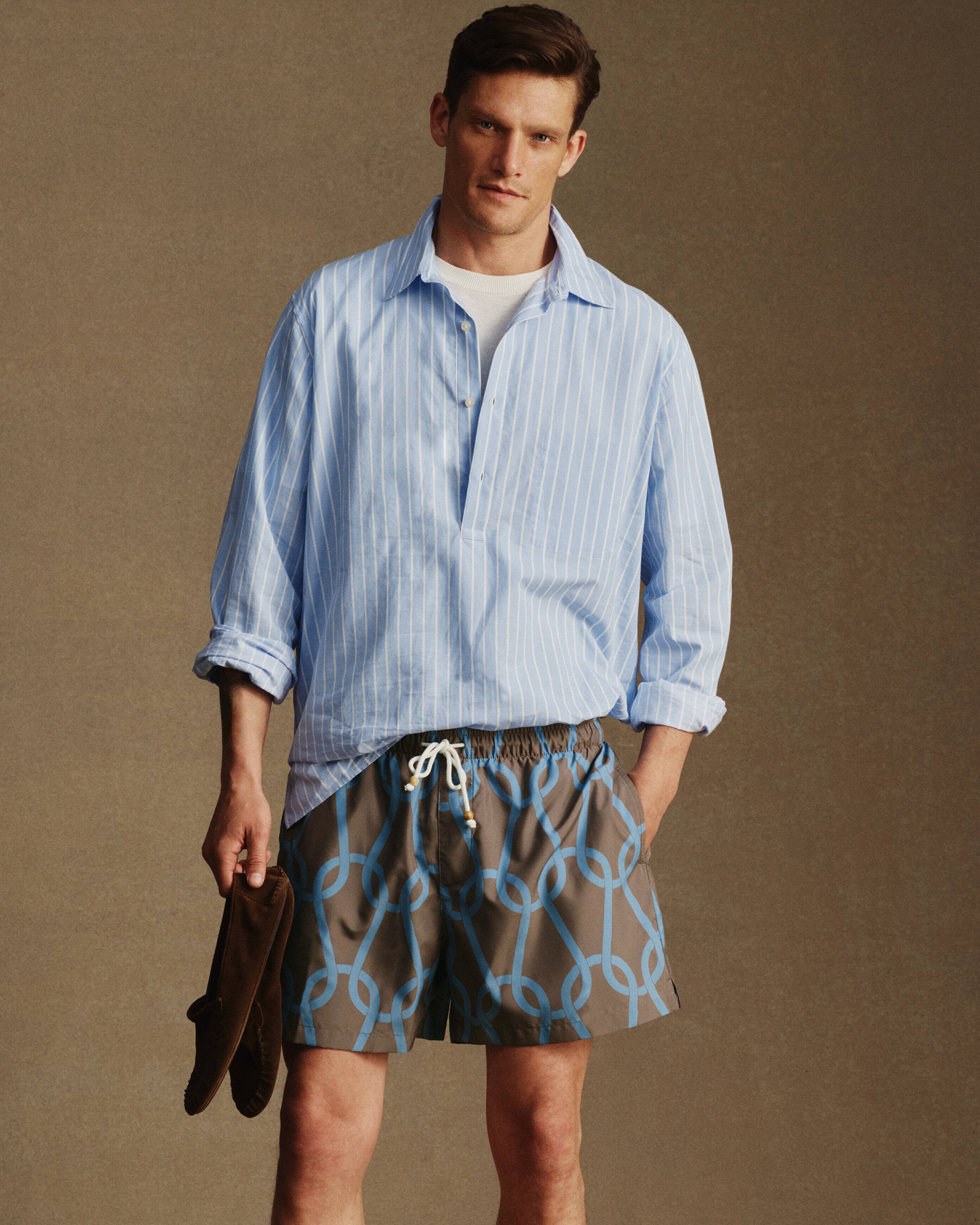 Chainmail Swim Short - Taupe