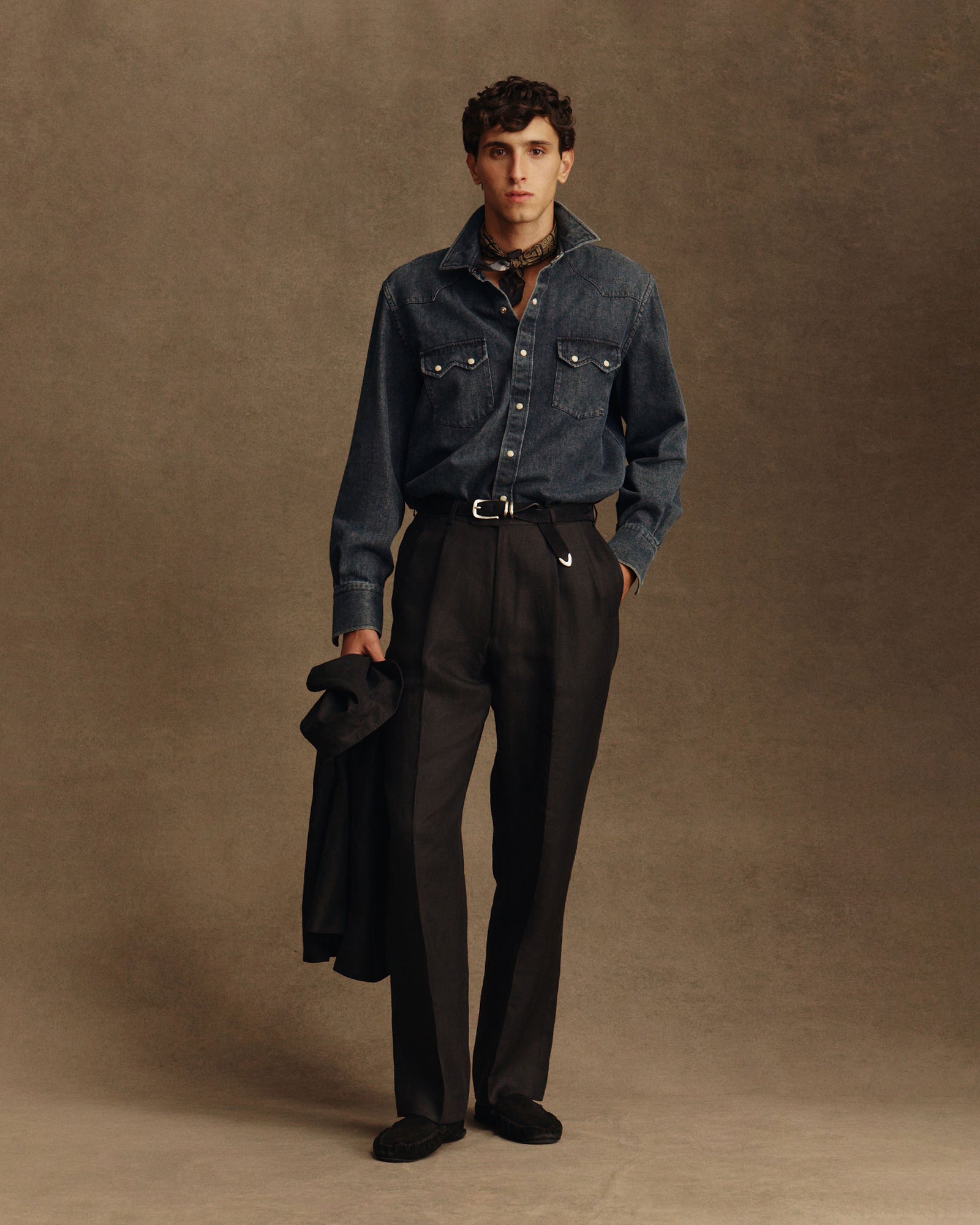 Western Shirt - Black Denim