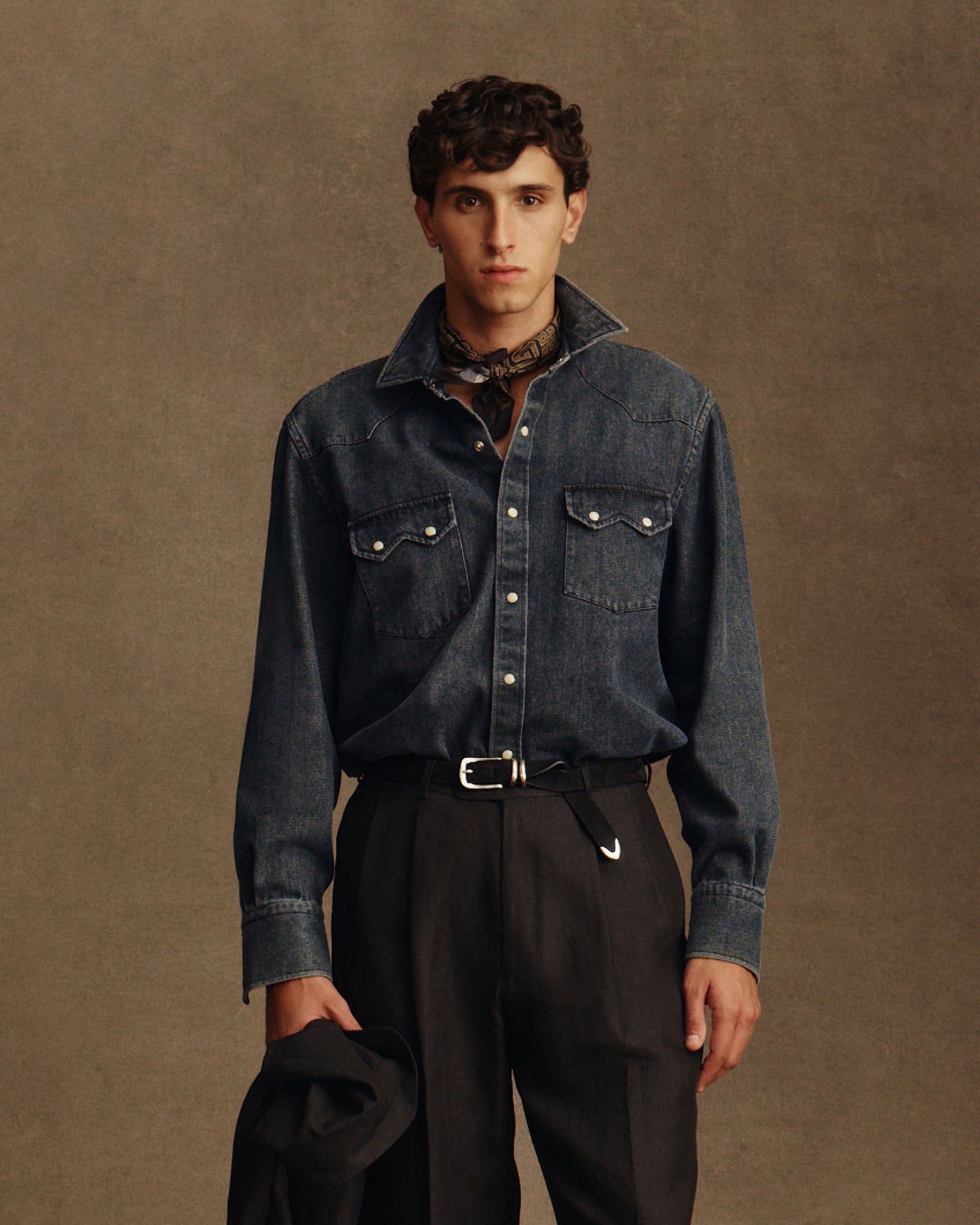 Western Shirt - Black Denim