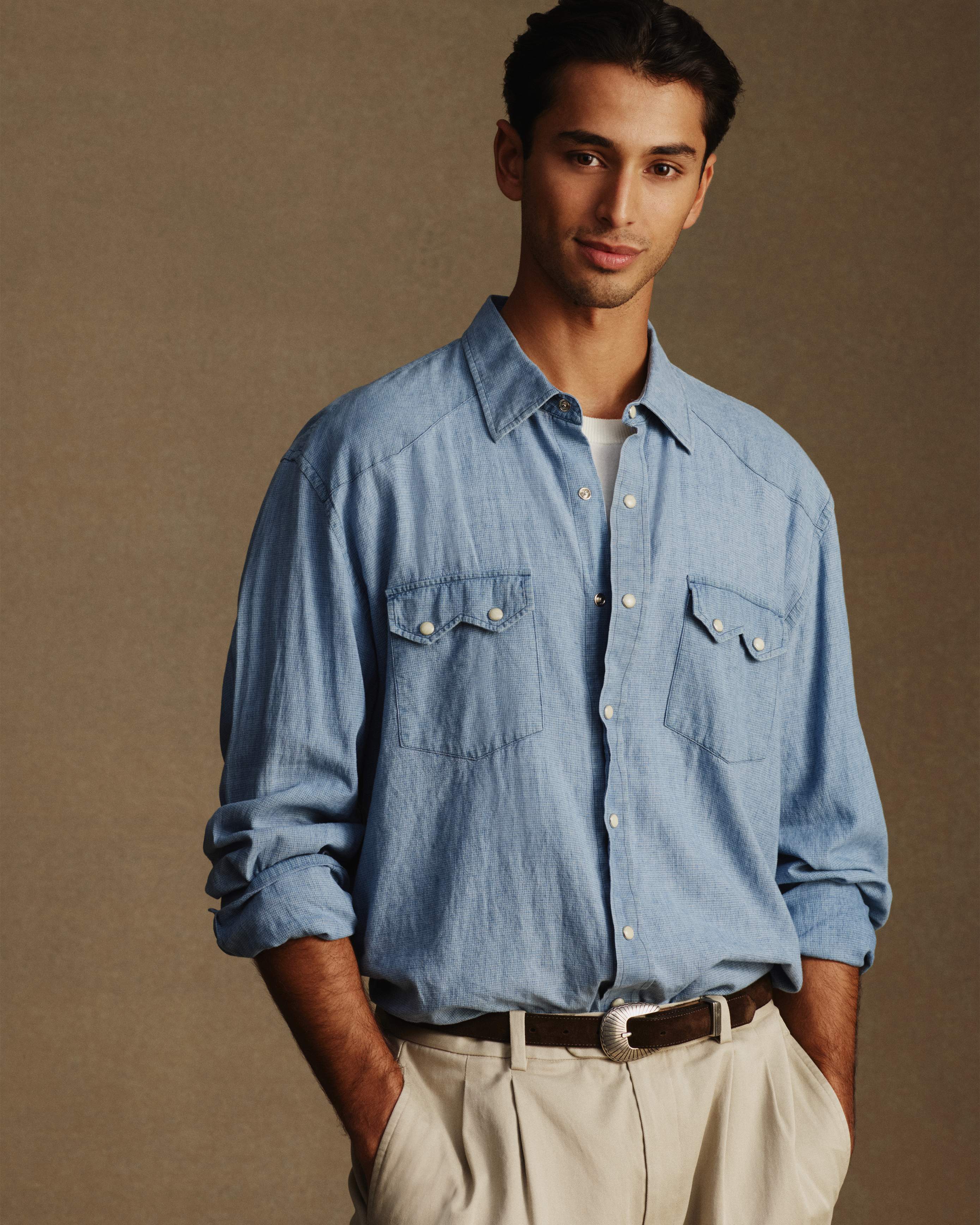 Western Shirt - Linen Check