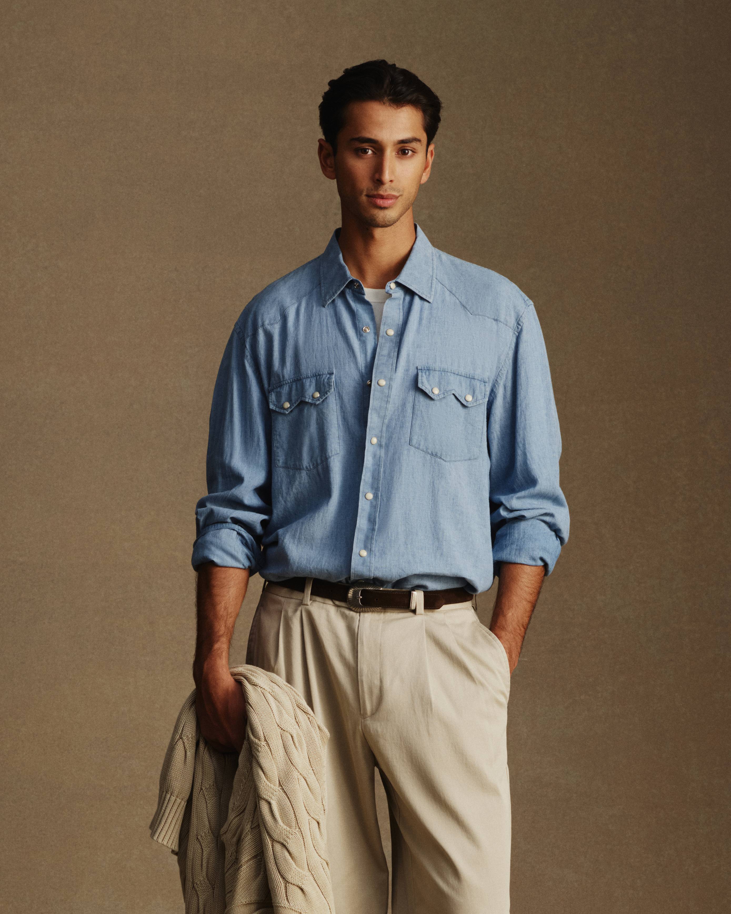 Western Shirt - Linen Check