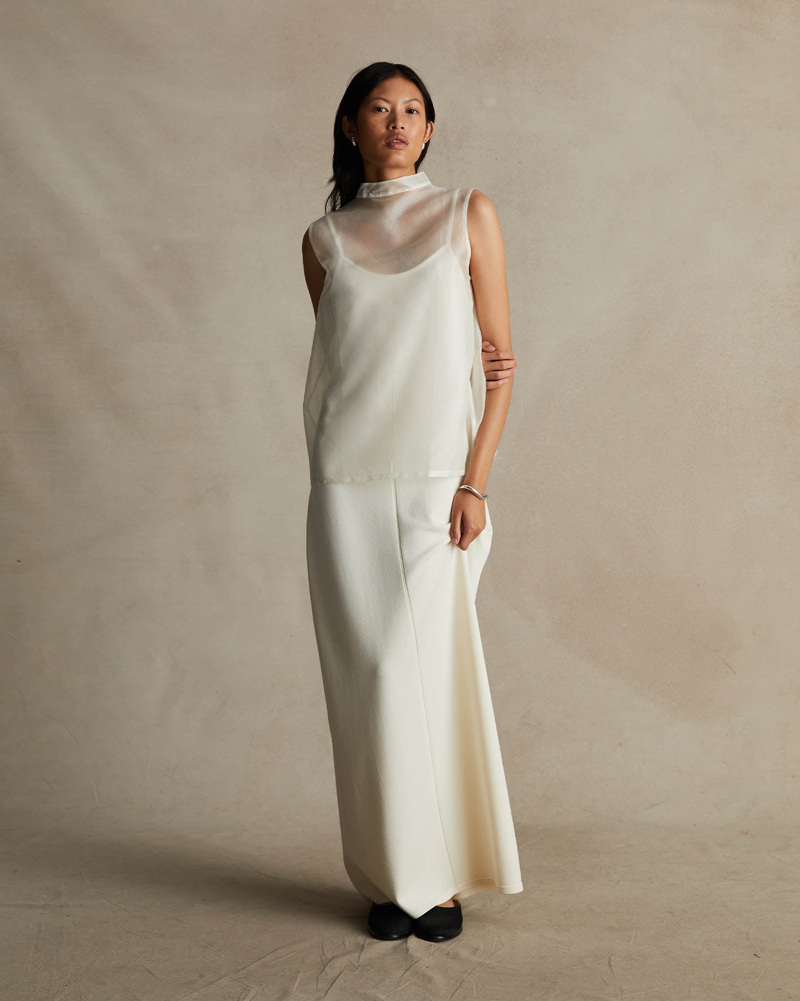 Organza Devon Top - White