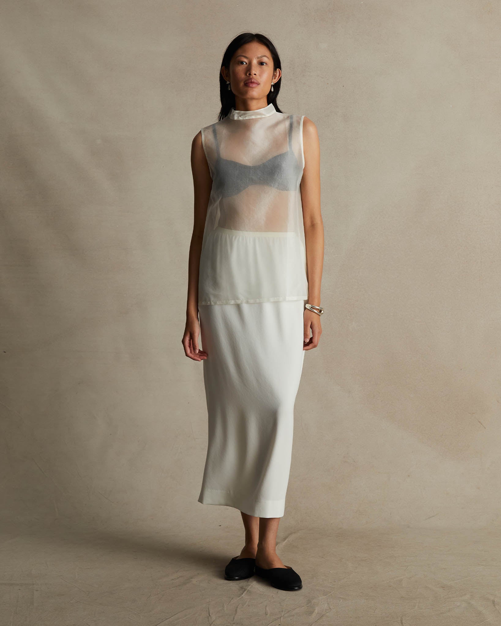 Organza Devon Top - White