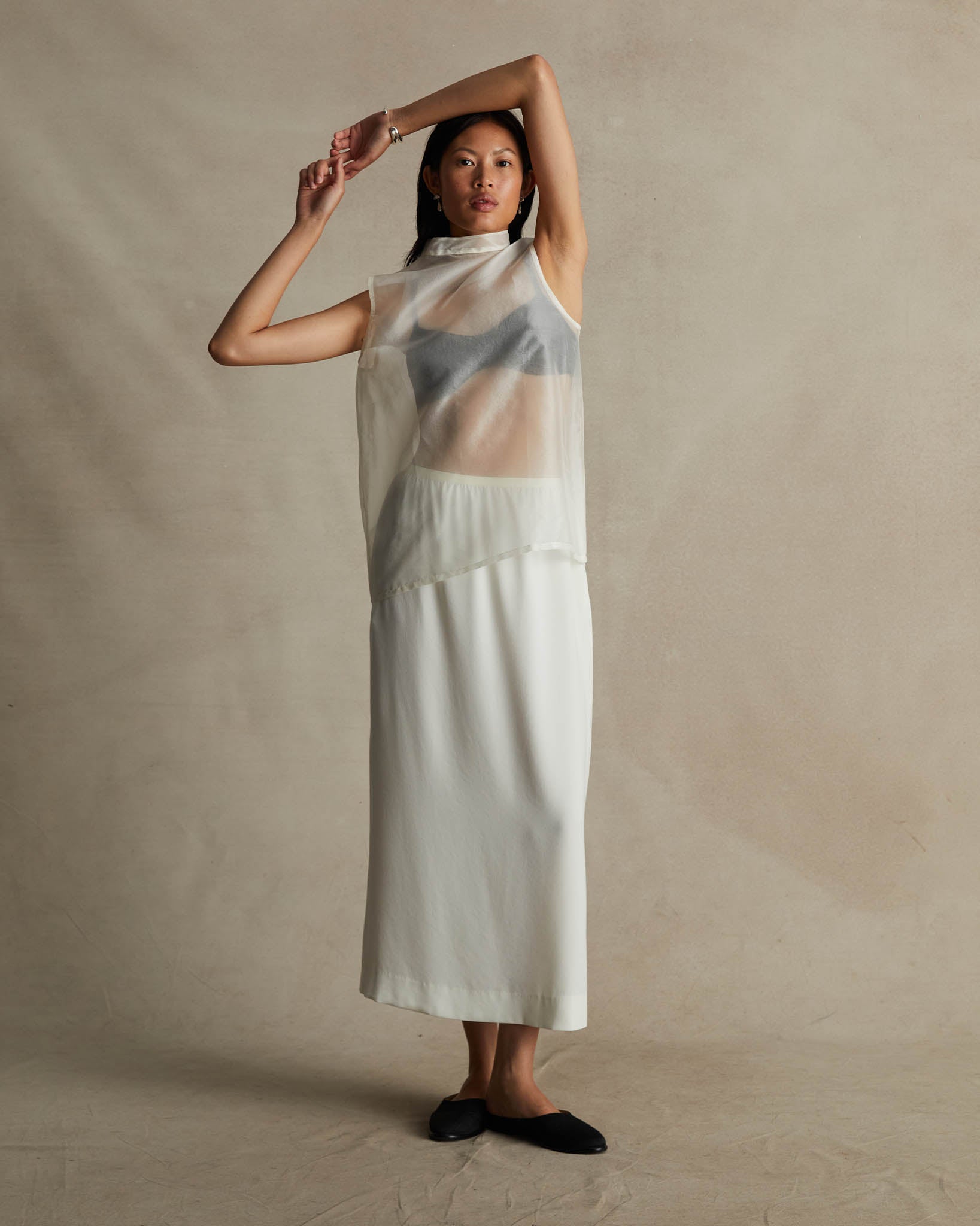 Organza Devon Top - White