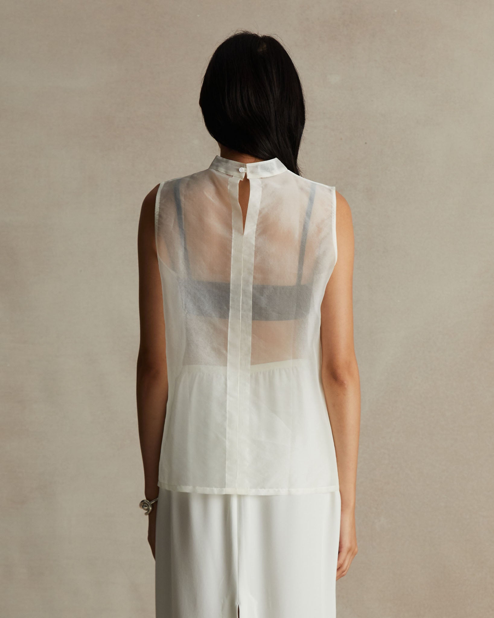 Organza Devon Top - White