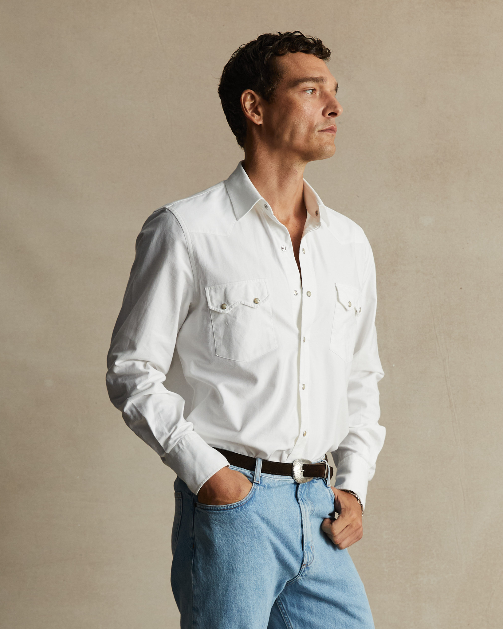 Western Shirt - White Oxford