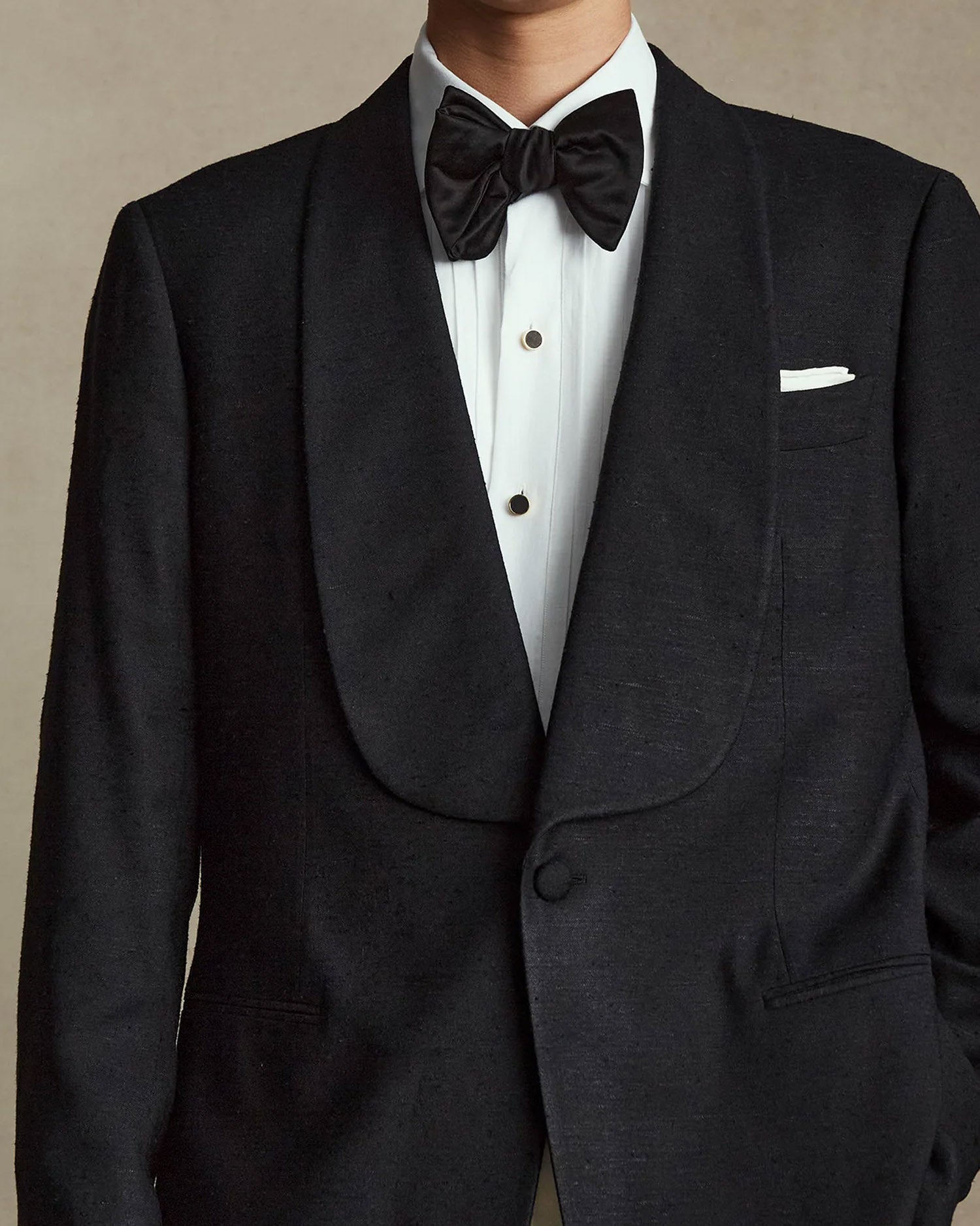 Large Bow Tie - Black Satin