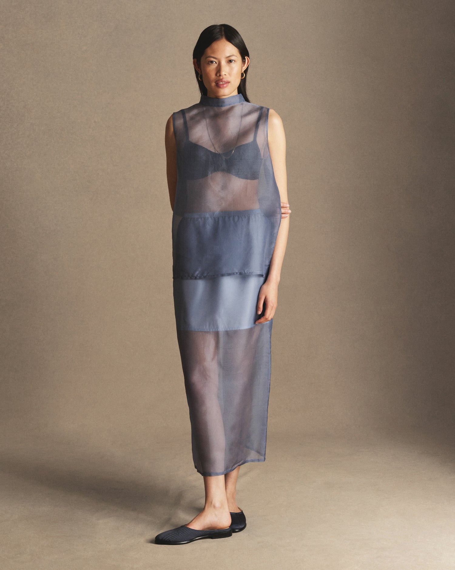 Organza Devon Skirt - Steele Blue