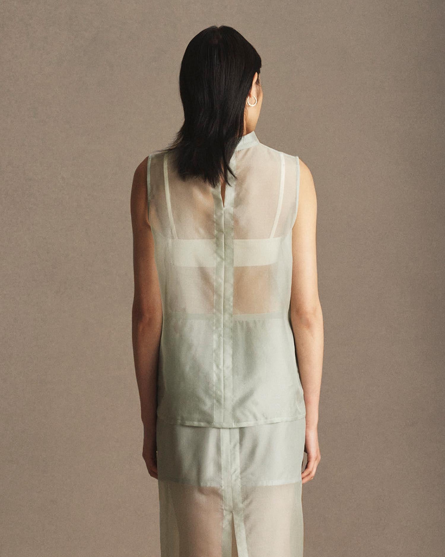Organza Devon Top - Dusty Green
