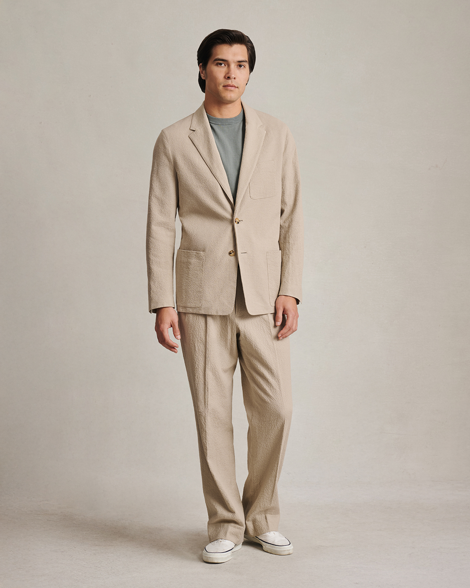 Slack Jacket - Taupe Seersucker