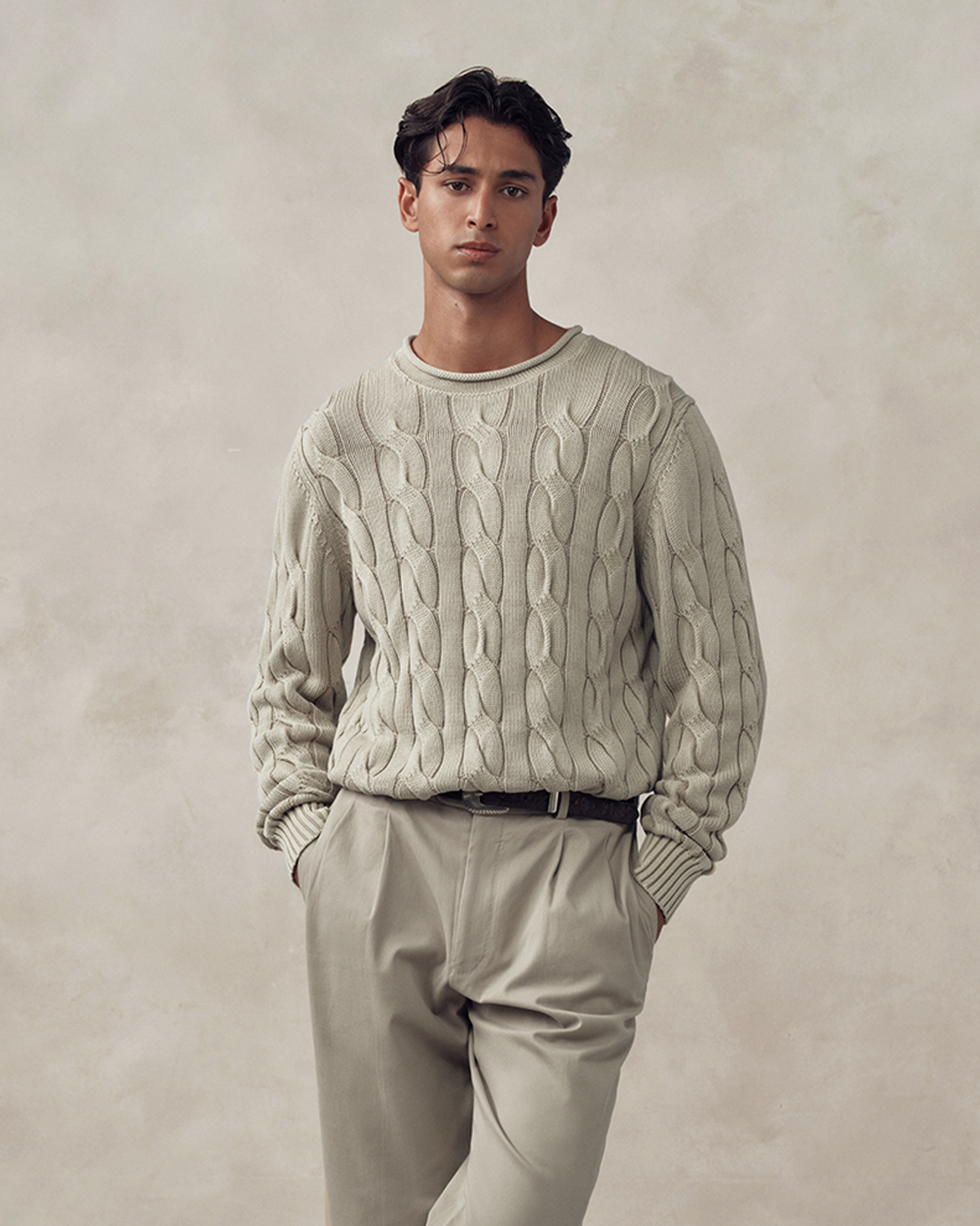 Yachtie Cable Sweater - Beige