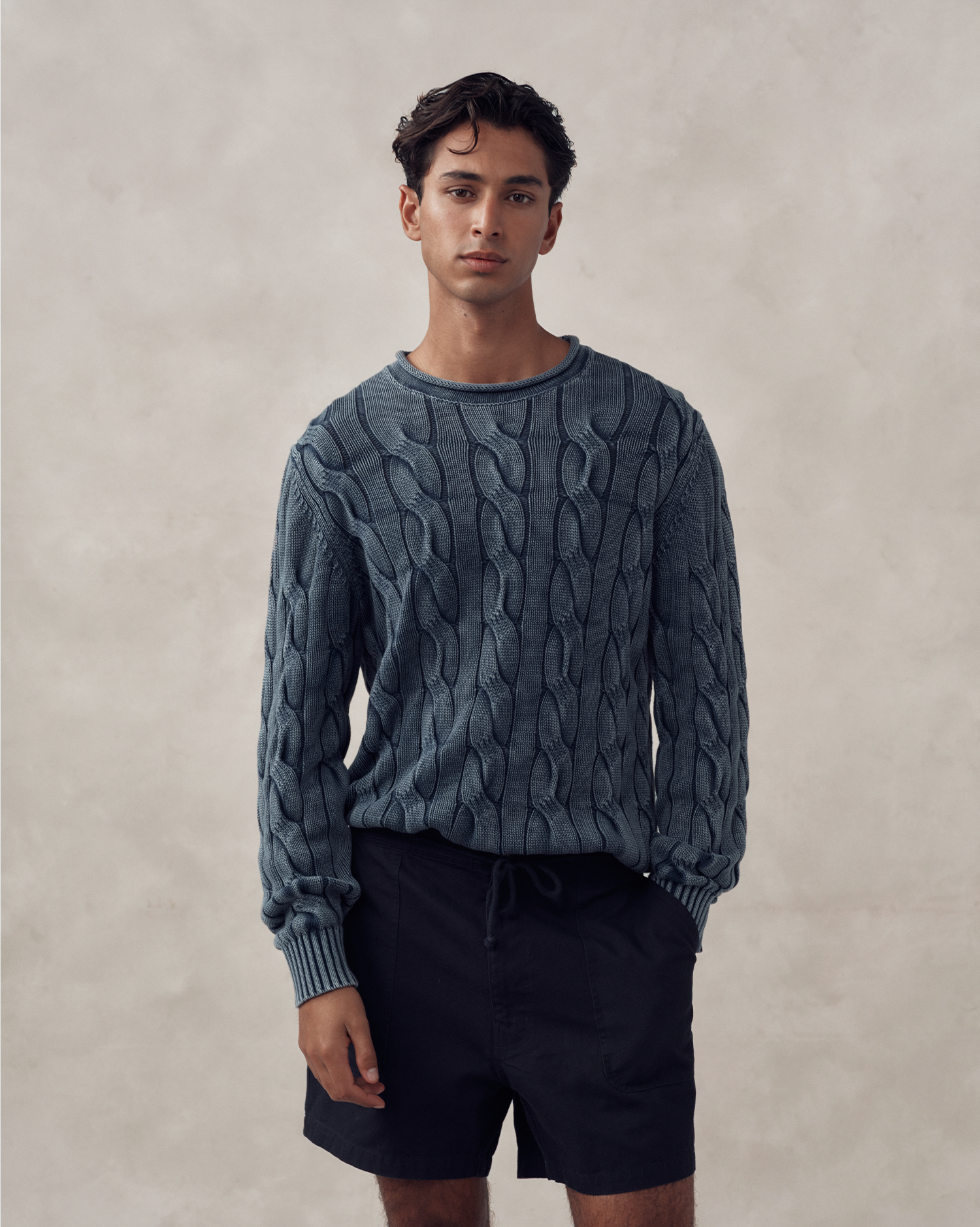 Yachtie Cable Sweater - Navy