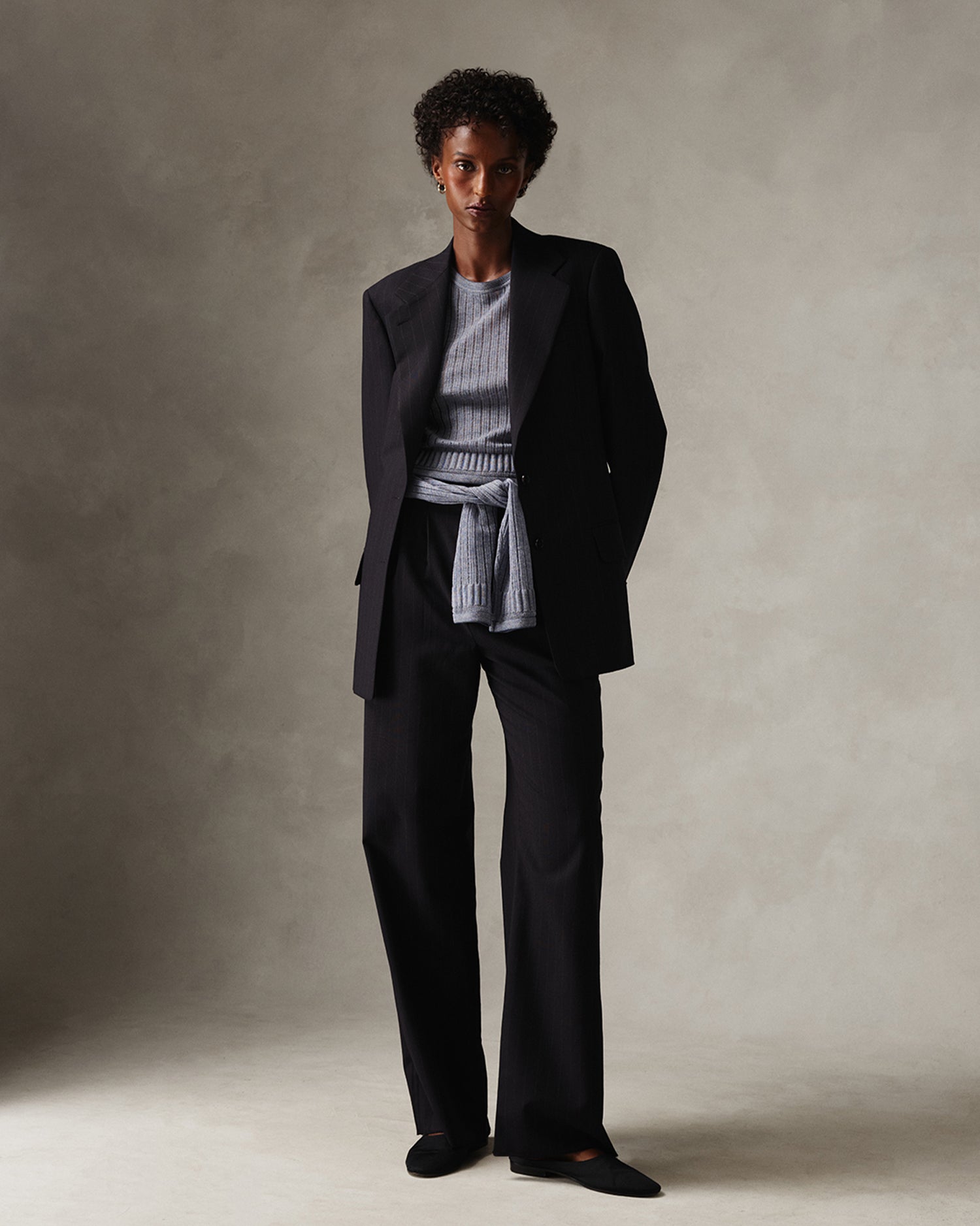 Ava Blazer - Navy Pinstripe