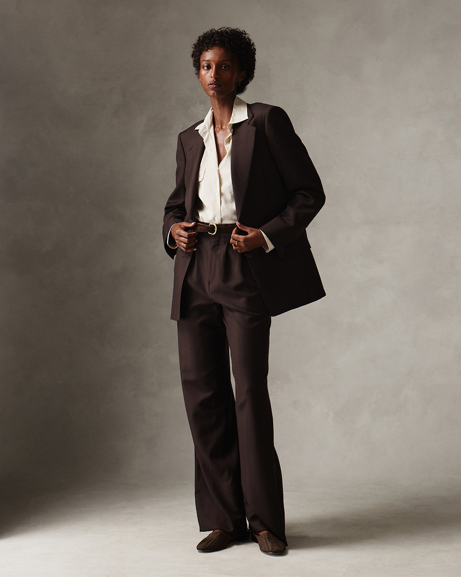 Ava Pleated Trouser - Espresso