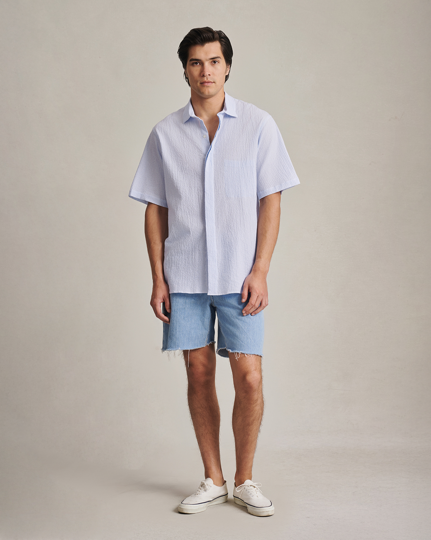 Resort Shirt I - Blue Stripe Fine Seersucker