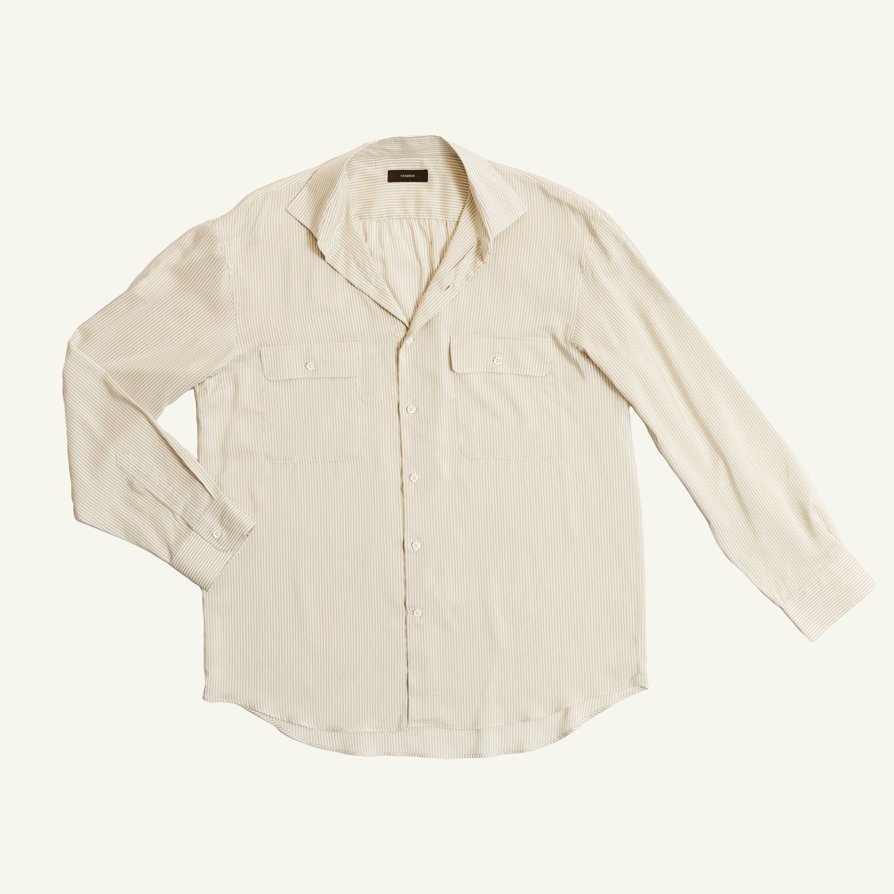 Camilla Shirt - Beige Stripe Silk