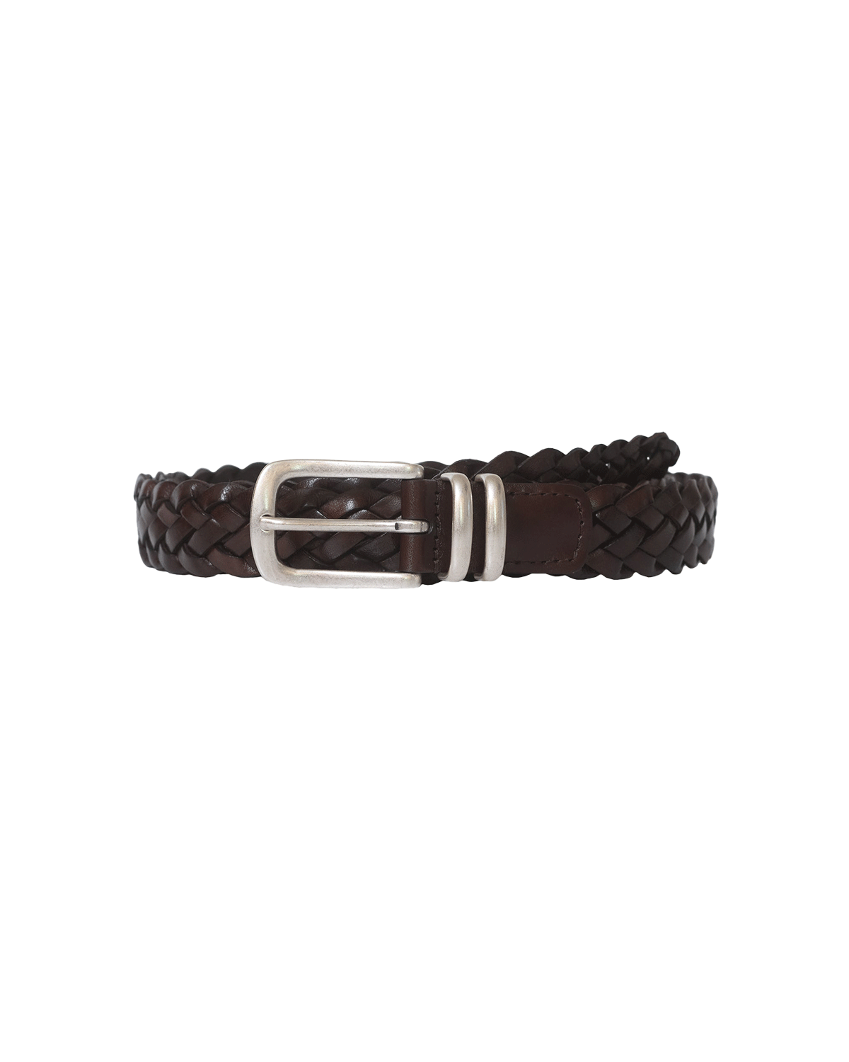 Woven Leather Belt - Chocolate