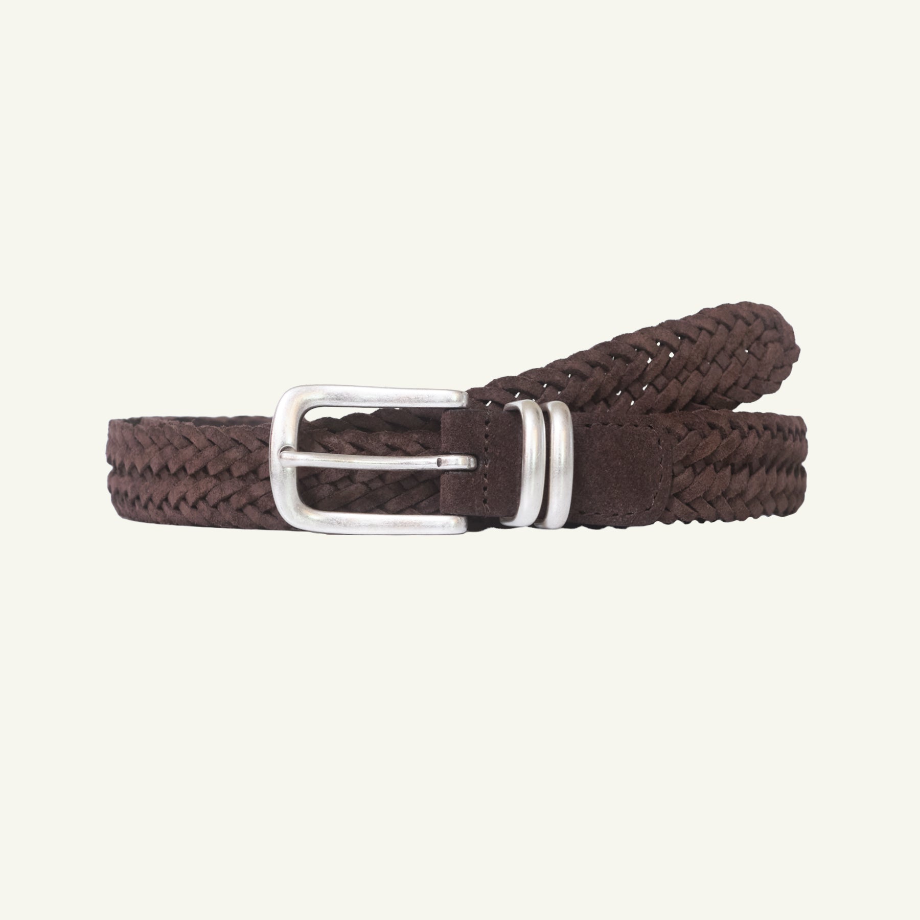 Woven Suede Belt - Chocolate