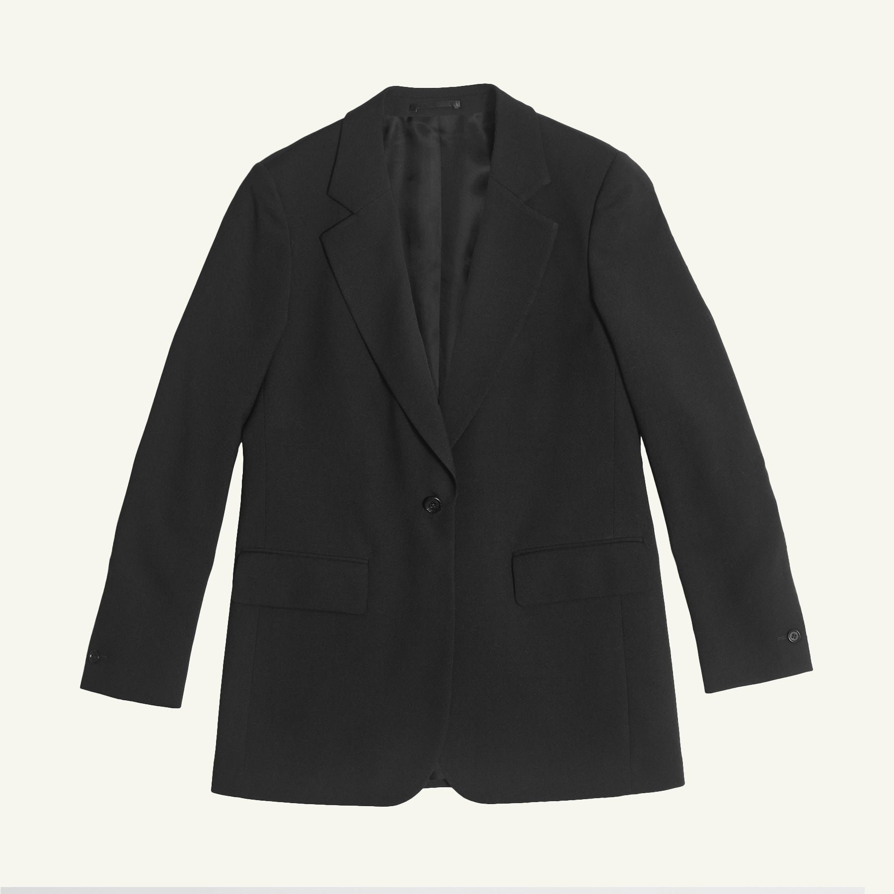 Georgia House Cut Blazer - Black Wool Twill
