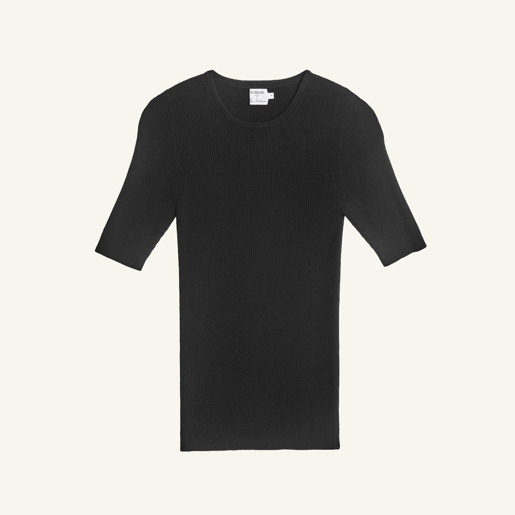 Georgia Rib Knit Tee - Black