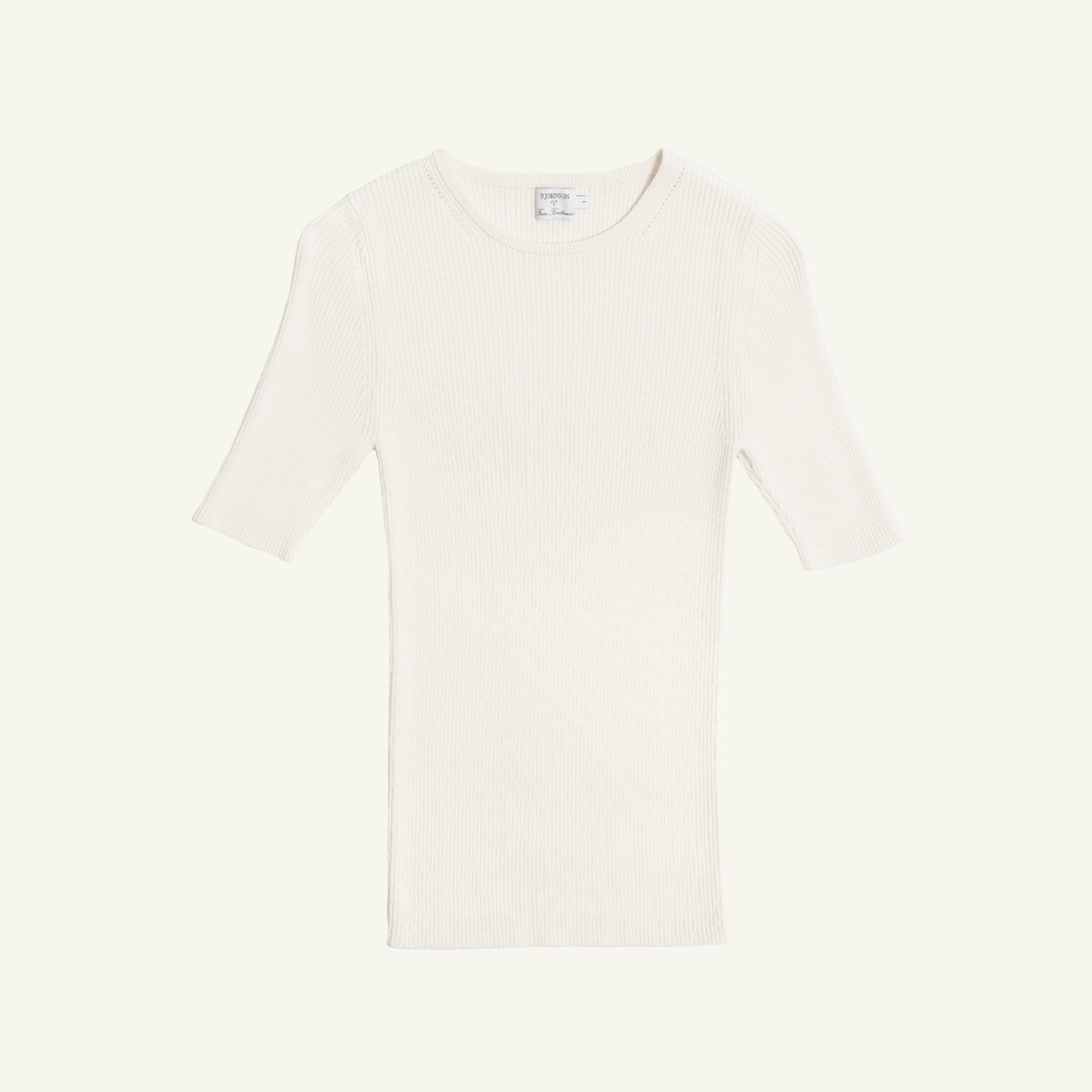 Georgia Rib Knit Tee - Off White