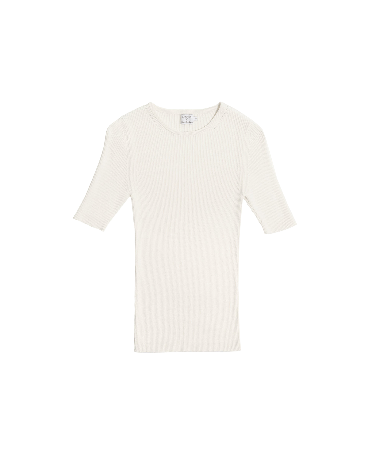 Georgia Rib Knit Tee - Off White