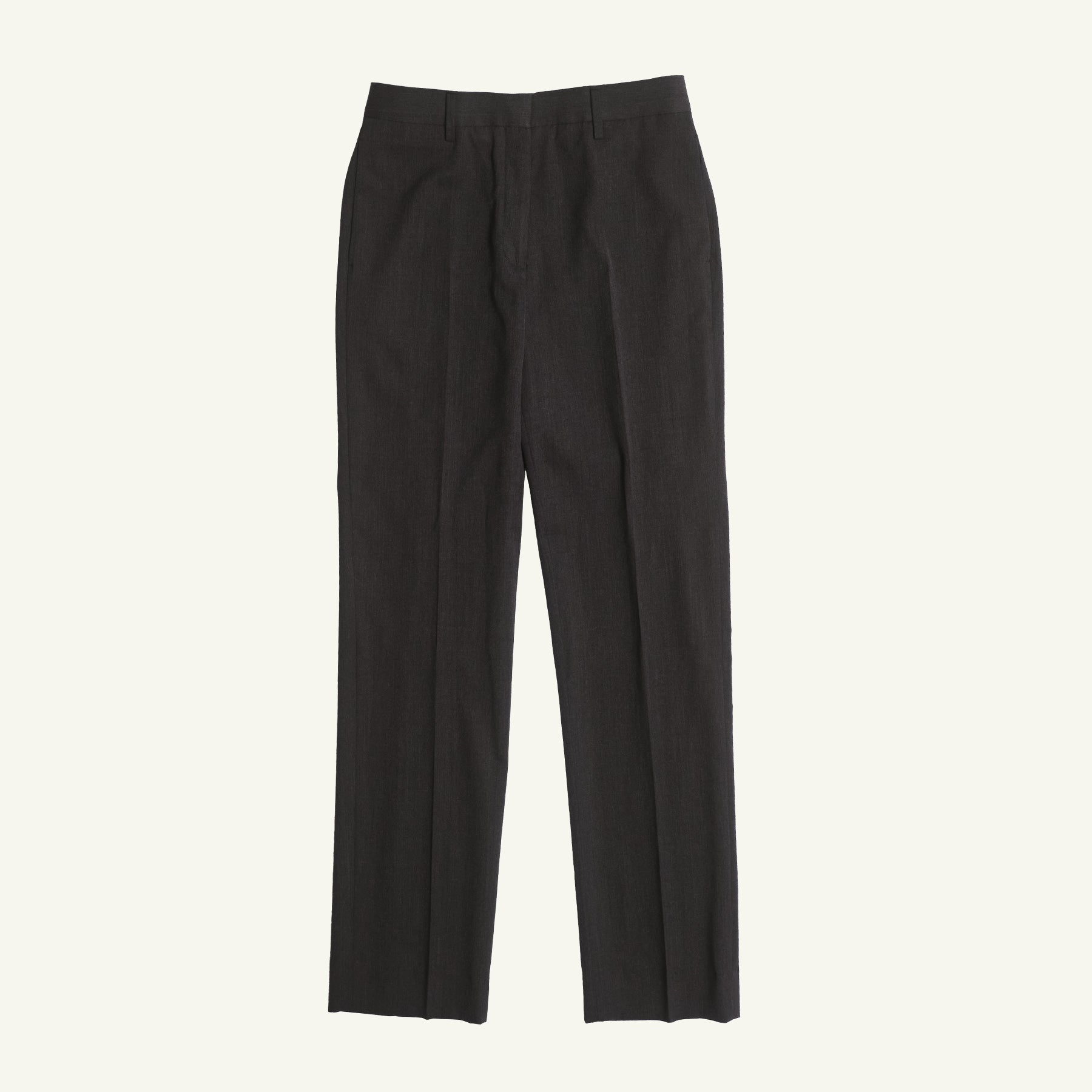 Georgia Straight Trouser - Charcoal Wool Twill
