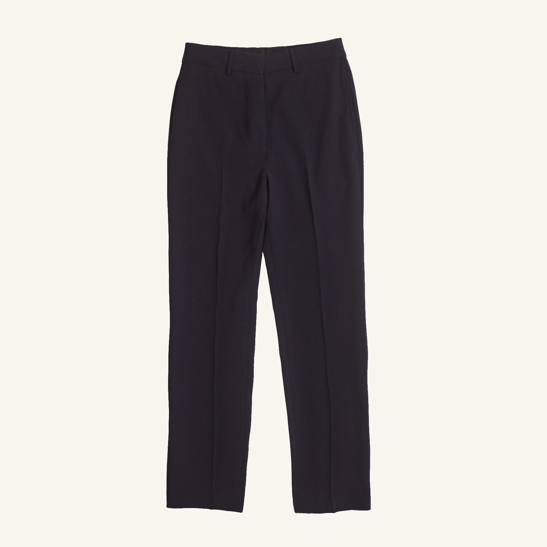 Georgia Straight Trouser - Navy Wool Twill
