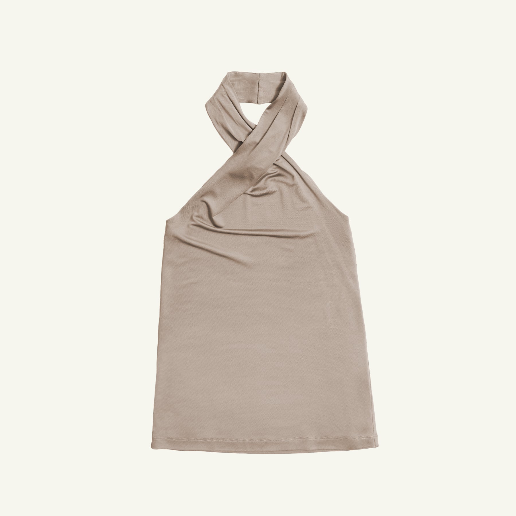Sarah Jersey Halter Top - Taupe