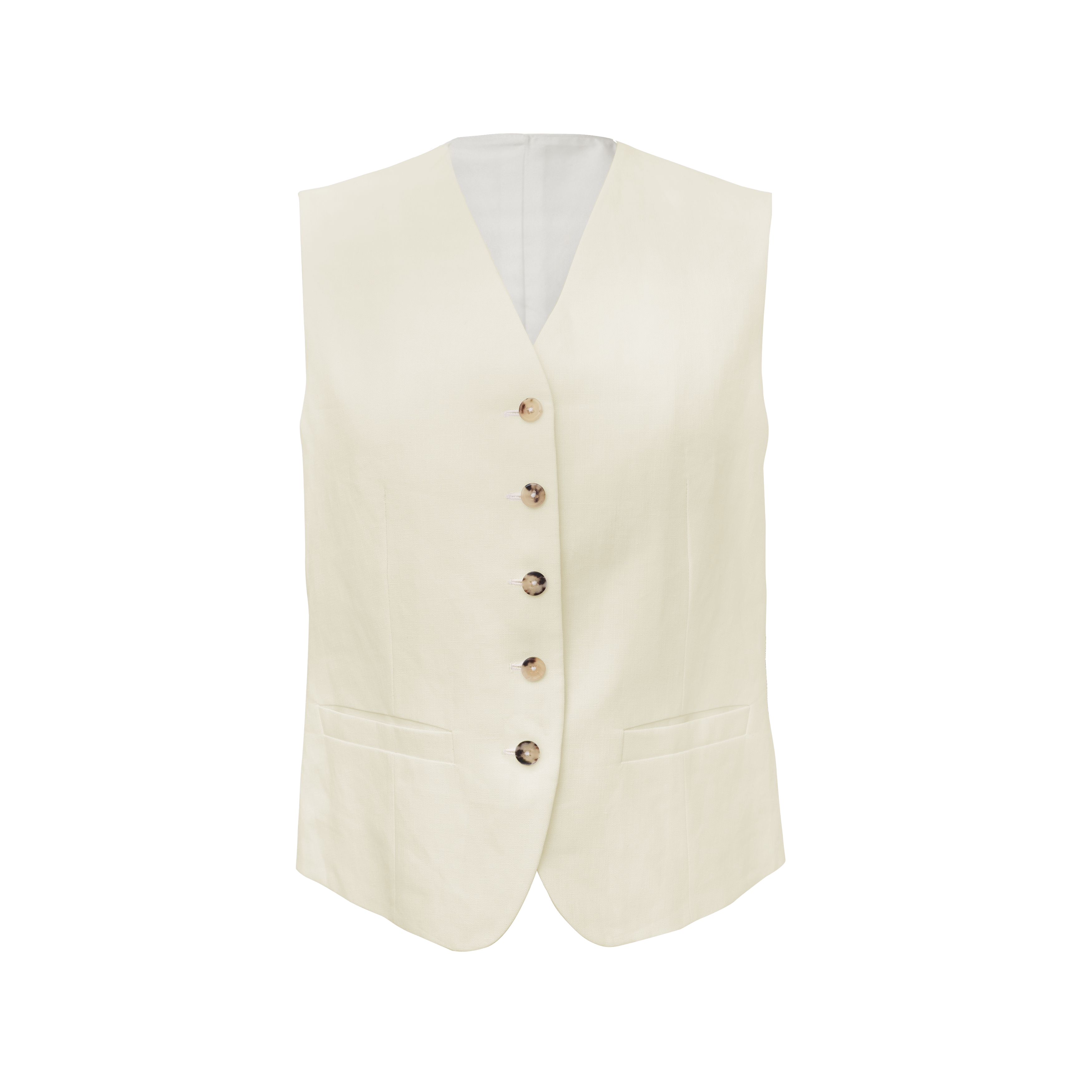Off White Linen Waistcoat