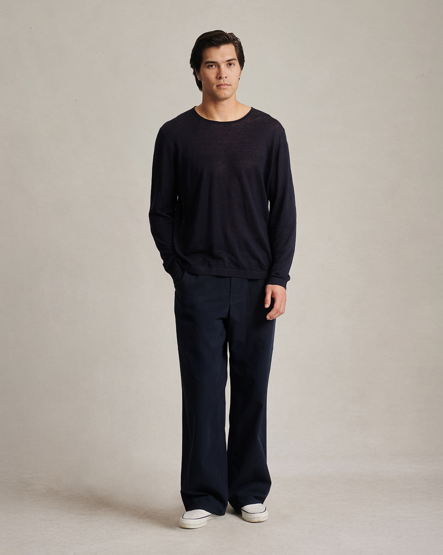 Linen Sweater - Navy